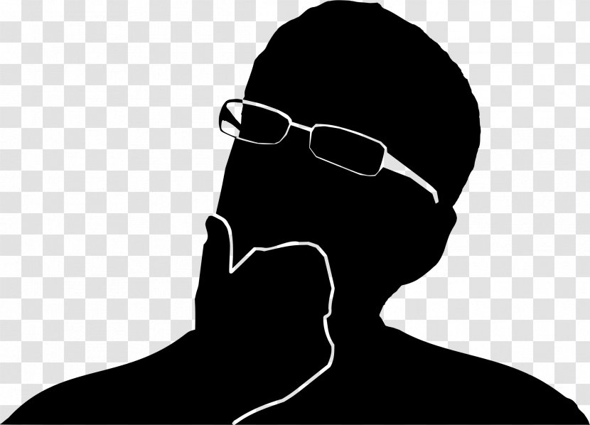 The Thinker Silhouette Person Stick Figure - Glasses Transparent PNG