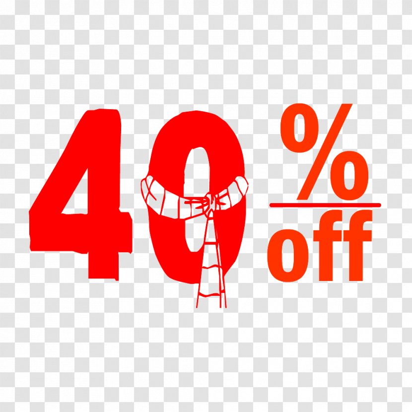 Christmas 40% Discount Tag. - Logo - Brand Transparent PNG