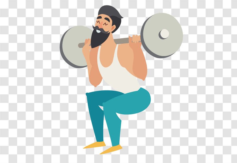 Vector Graphics Exercise Squat Fitness Centre Physical - Headgear - Cartoon Weight Lifting Transparent PNG