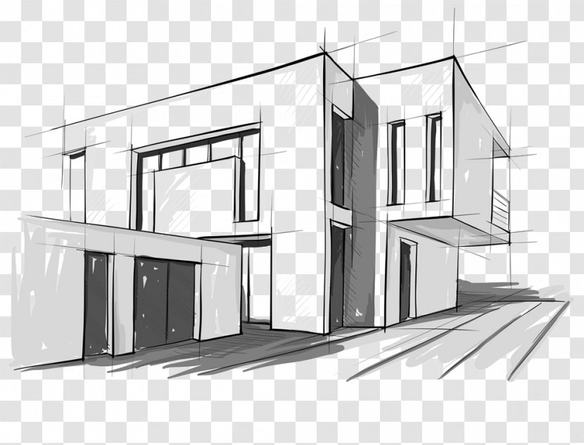 Modern Architecture Architectural Drawing Sketch - Designer - Design Transparent PNG