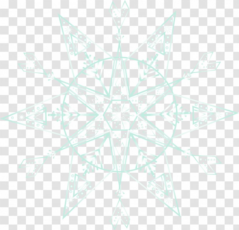 Symmetry Pattern - Triangle - Cartoon Blue Snowflake Transparent PNG