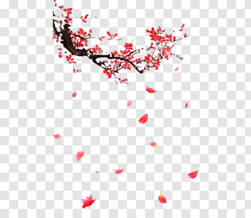 Plum Blossom Flower - Red Transparent PNG
