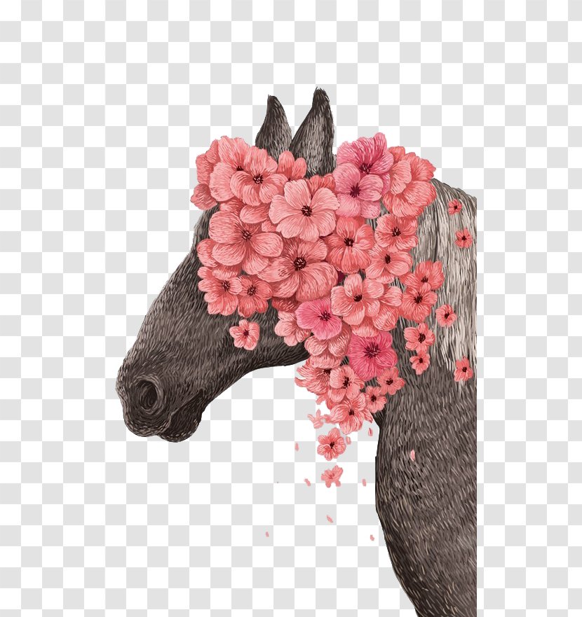 Flower Wallpaper - Designer - Horse Transparent PNG