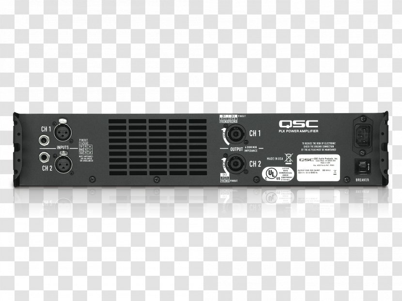 QSC Audio Products Electronics Power Amplifier PLX3602 - Loudspeaker - Technology Transparent PNG