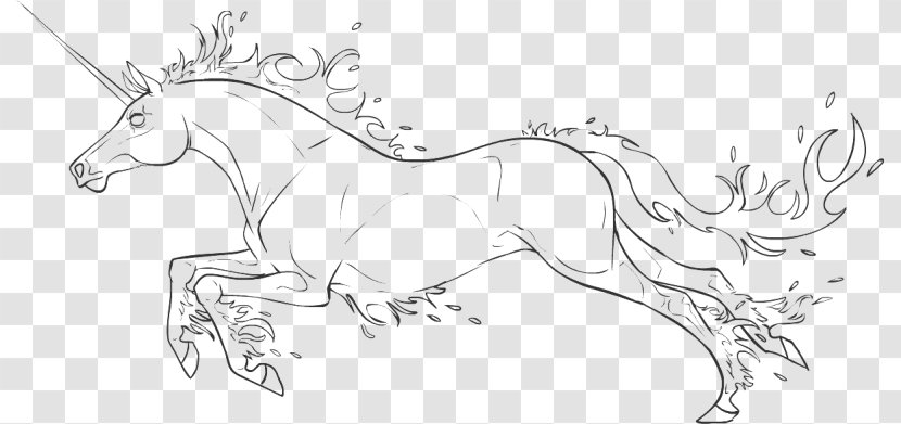 Mustang Line Art Pack Animal Drawing White - Wing Transparent PNG