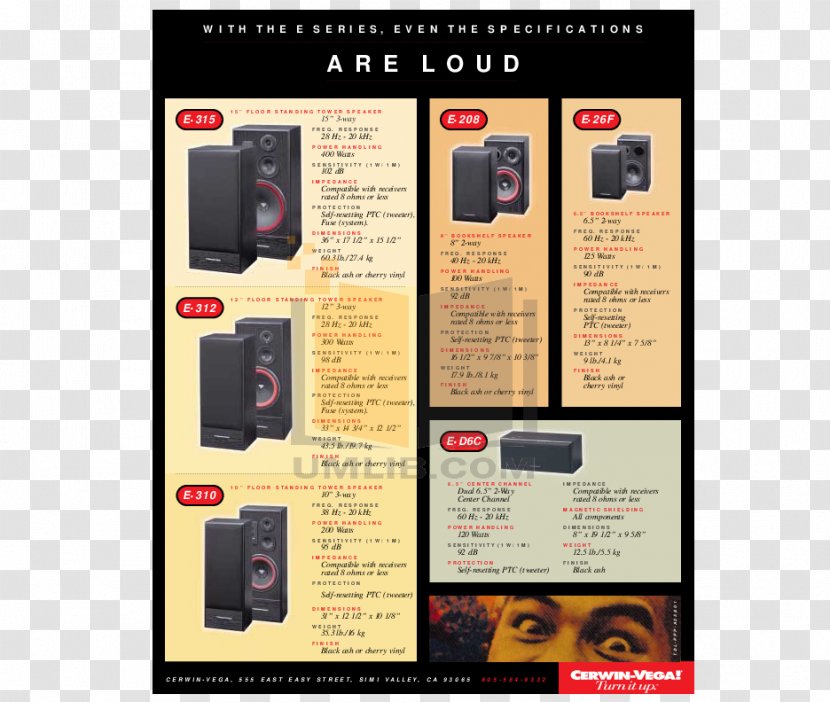 Electronics Cerwin-Vega Loudspeaker Adobe Distiller Portable Document Format - Multimedia - Letter E Transparent PNG