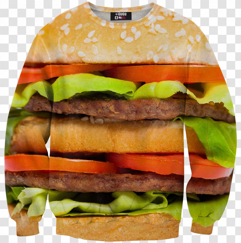 Hamburger T-shirt Hoodie Cheeseburger Sweater - French Fries - Burger And Sandwich Transparent PNG