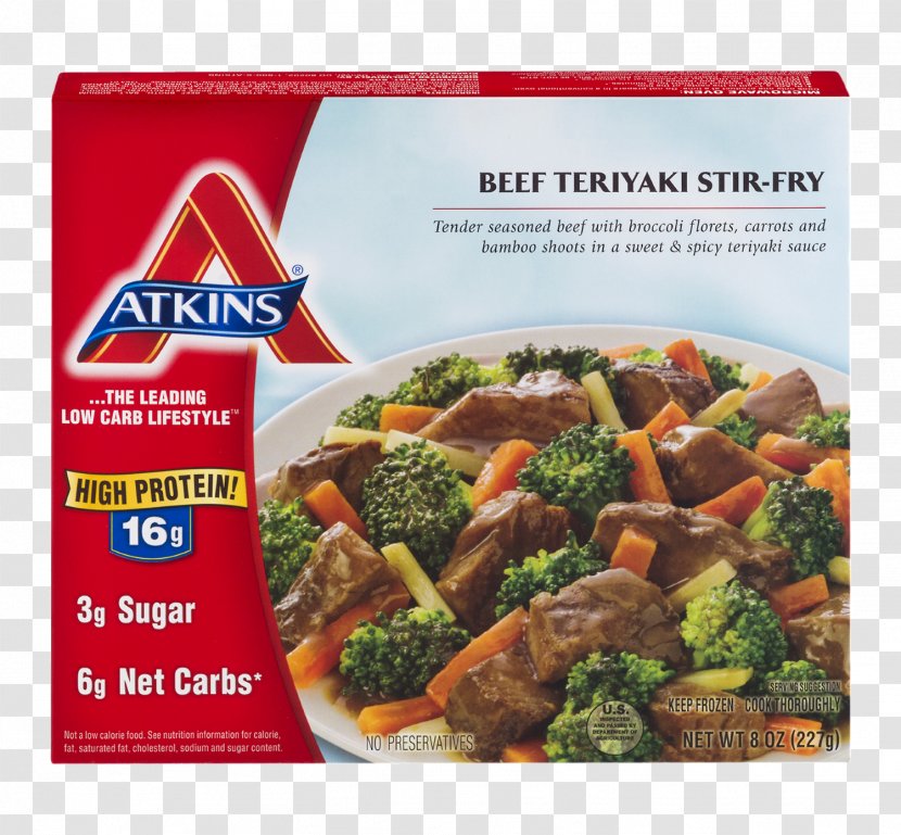 Atkins Diet Teriyaki Shrimp And Prawn As Food TV Dinner Stir Frying - Meat Transparent PNG