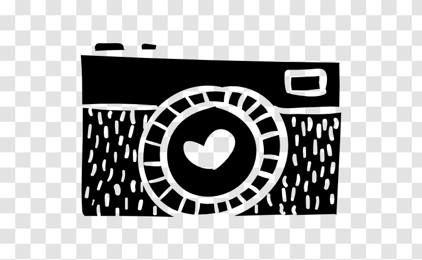Camera Photography Heart - Black And White - Heart-shaped Transparent PNG