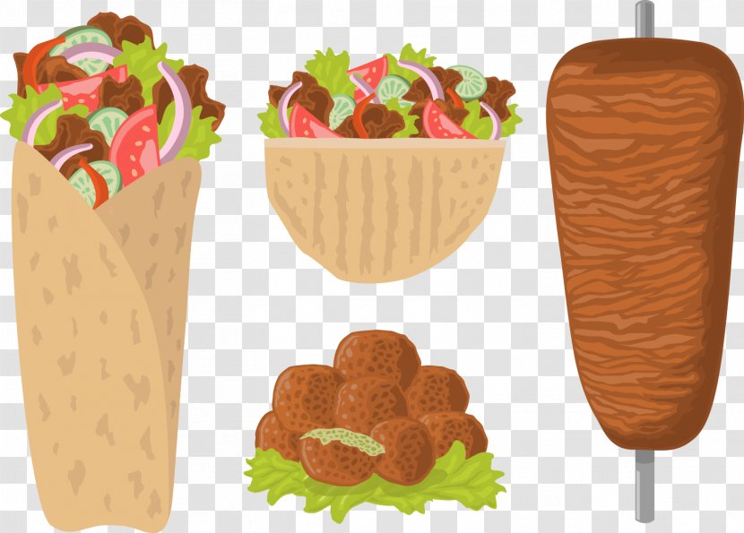 Arab Cuisine Falafel Kebab Shawarma Barbecue - Food - Vector Painted Related Transparent PNG