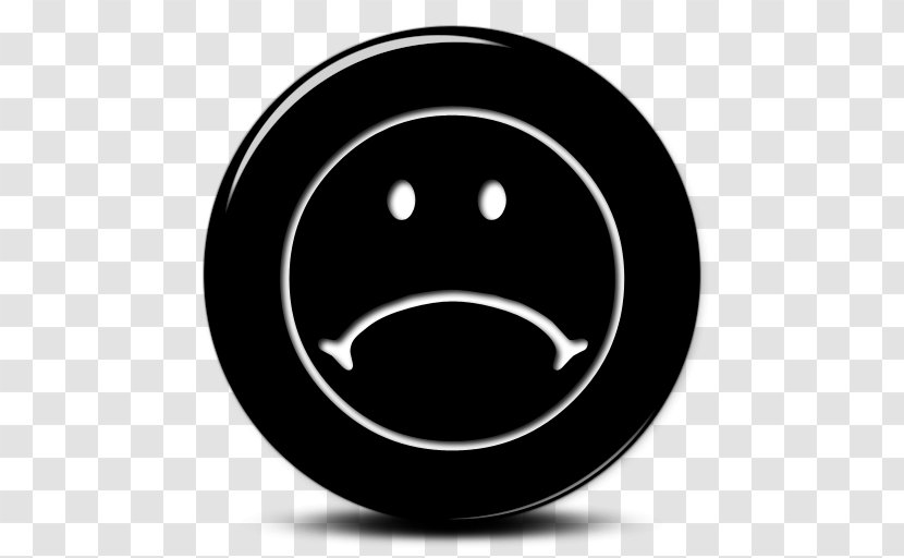 Black & White Smiley Emoticon Clip Art - Frown - Bladk And Sad Face Symbol Transparent PNG