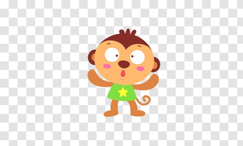 Cartoon Monkey Illustration - Fictional Character - Cute Transparent PNG