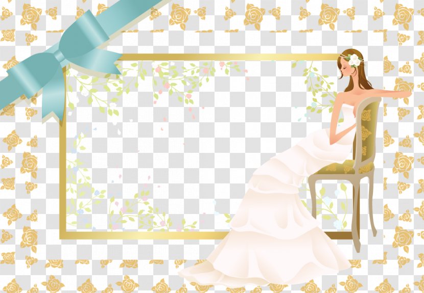 Bride Wedding Photography Illustration - And Flowers Backdrop Vector Material Transparent PNG