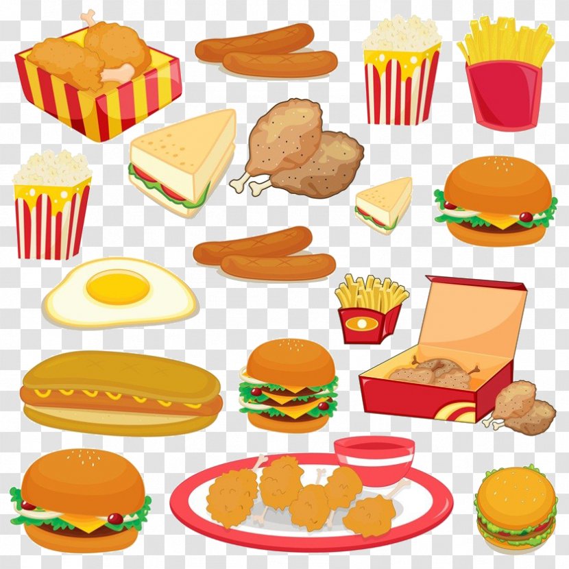 Junk Food Fast Royalty-free Clip Art - Meal - Cartoon Burger Material Transparent PNG