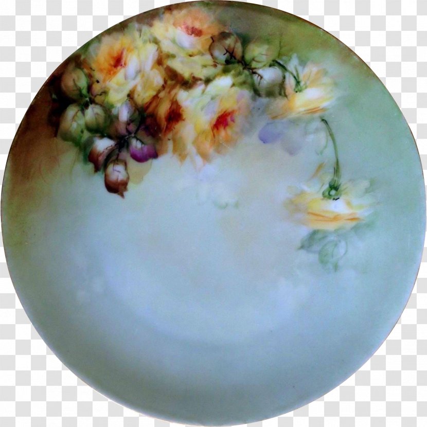 Dish Network - Tableware - Hand Painted Rose Transparent PNG