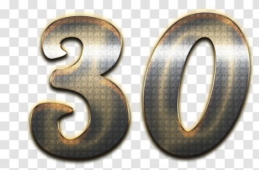 Number Logo - Brass - Thirty Transparent PNG