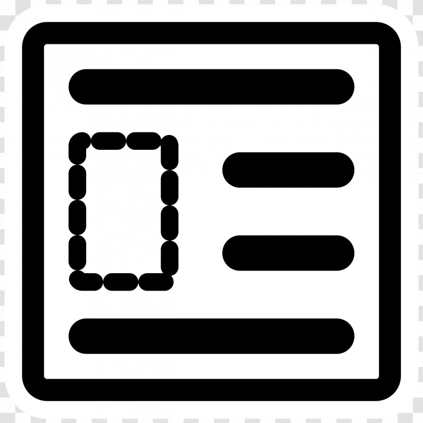 Black And White Rectangle Symbol - Document Transparent PNG