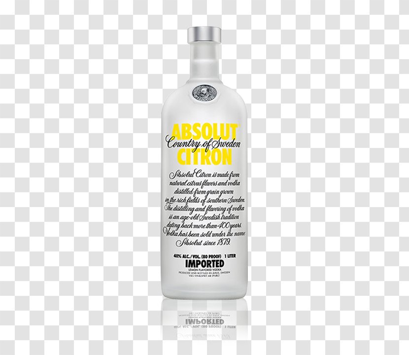 Absolut Vodka Citron Lemon Liquor - Watercolor - Lime Transparent PNG