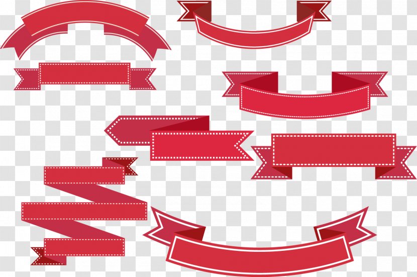 Euclidean Vector - Logo - Painted Banners Red Tags Transparent PNG