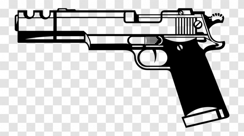 Firearm Pistol Handgun Clip Art - Silhouette Transparent PNG