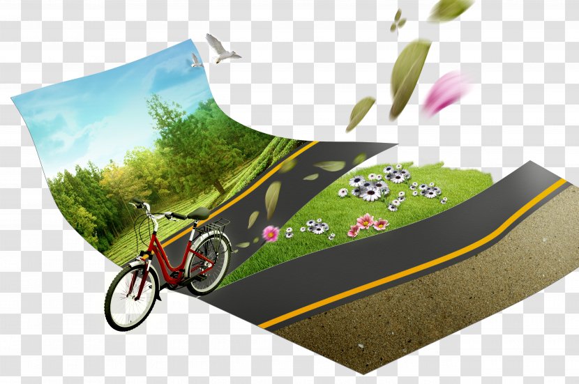 Graphic Design Creativity - Web - Scenic Road Cycling Transparent PNG