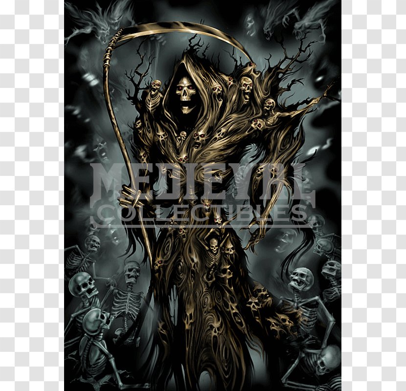 Death Shinigami Calavera Magic Skulls Soul - Medieval Flag Transparent PNG