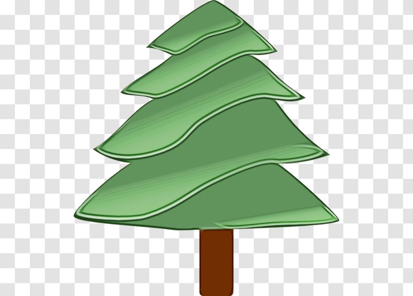 Watercolor Christmas Tree - Conifer - White Pine Oregon Transparent PNG