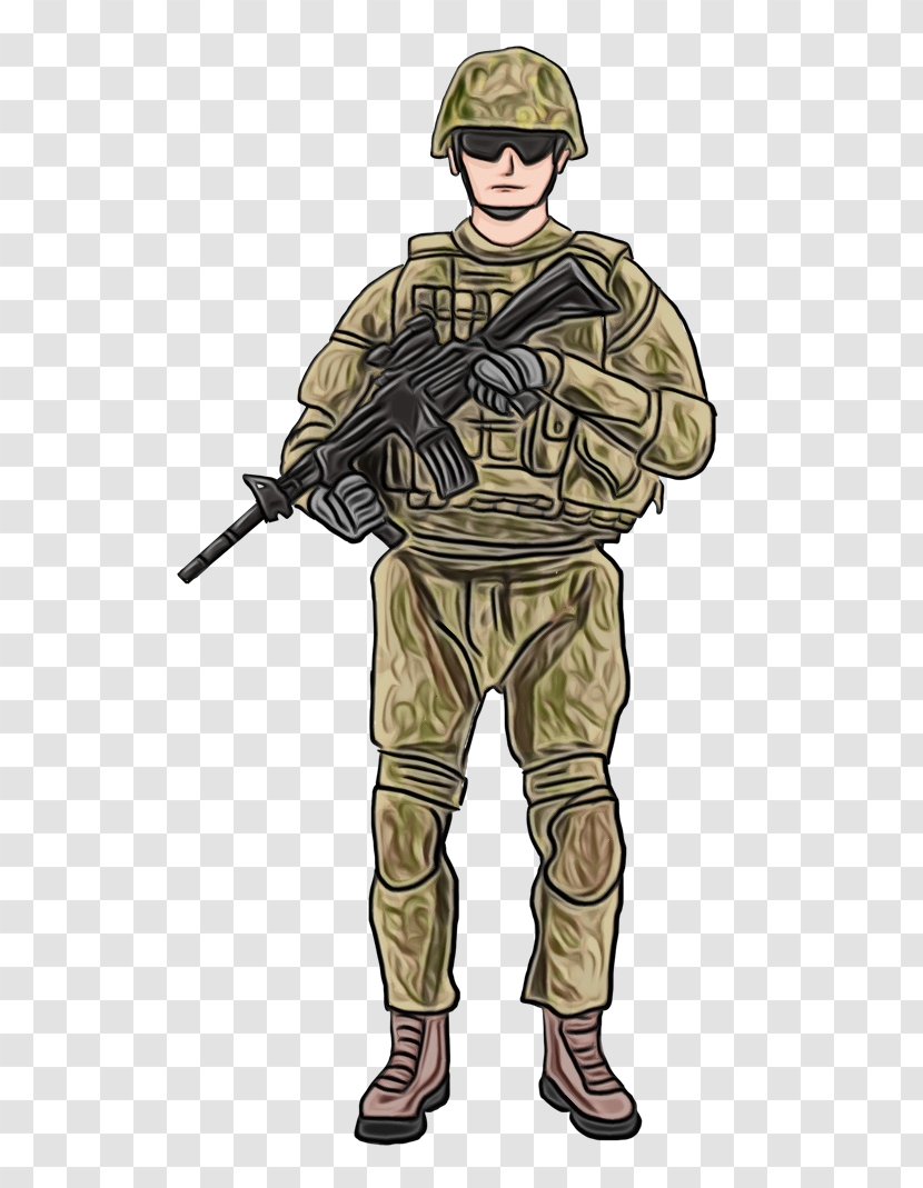 Person Cartoon - Soldier - Machine Gun Military Transparent PNG