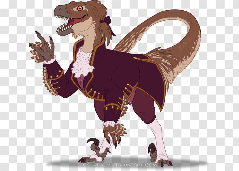 Velociraptor Tyrannosaurus Cartoon Character - 18th Transparent PNG