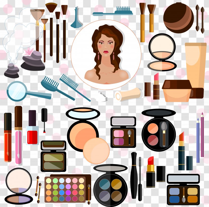 Cosmetics Make-up Artist Illustration - Human Behavior - Decorative Bunch Of And Tools Transparent PNG