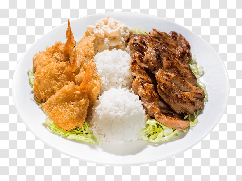 Cuisine Of Hawaii Barbecue Grill Fried Fish Spam Musubi L&L Hawaiian - Seafood Transparent PNG
