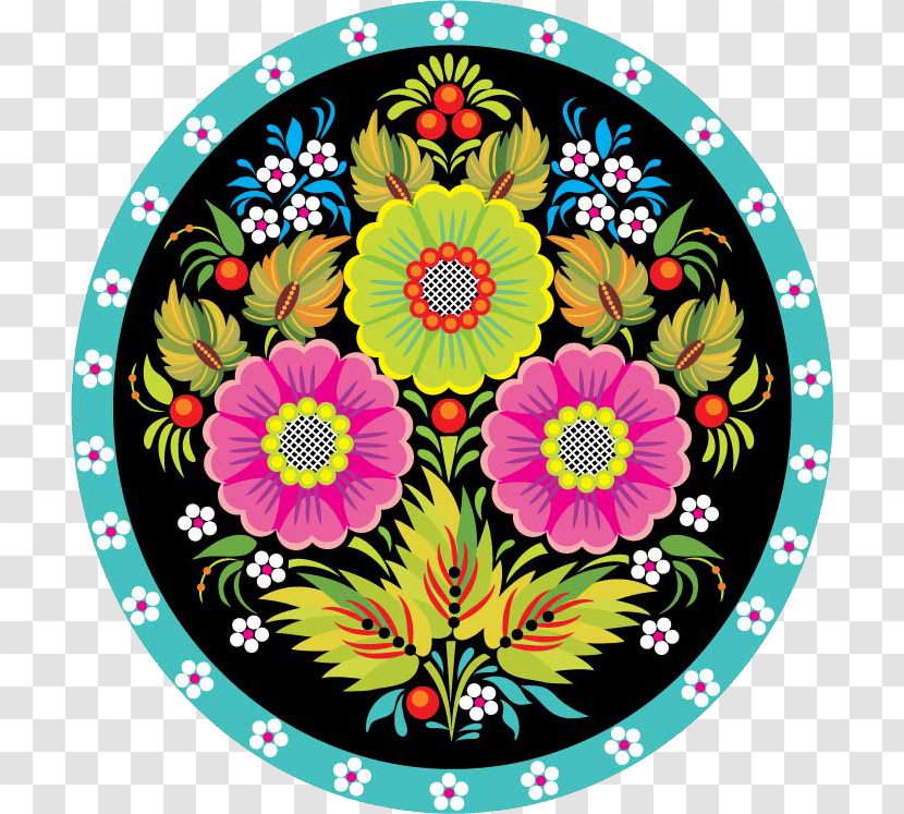 Khokhloma Floral Design Ornament Symmetry Pattern - Flowering Plant - Ukraine Transparent PNG