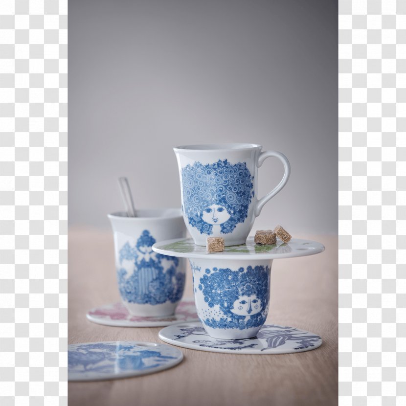 Coffee Cup Mug Ceramic Blue Saucer - Glass Transparent PNG