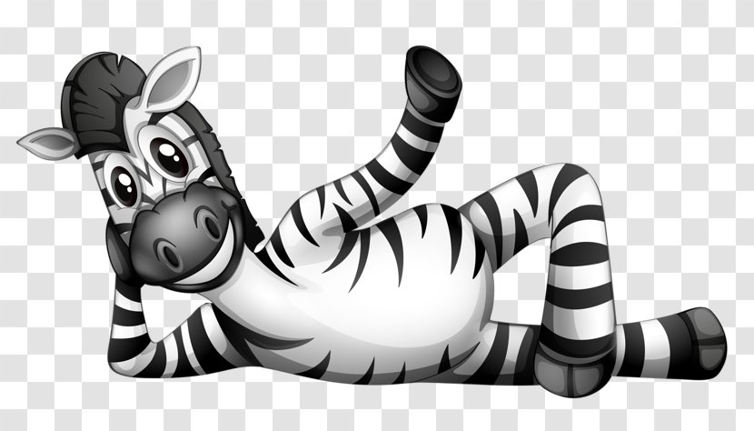 Zebra Cartoon Clip Art - Monochrome Photography Transparent PNG