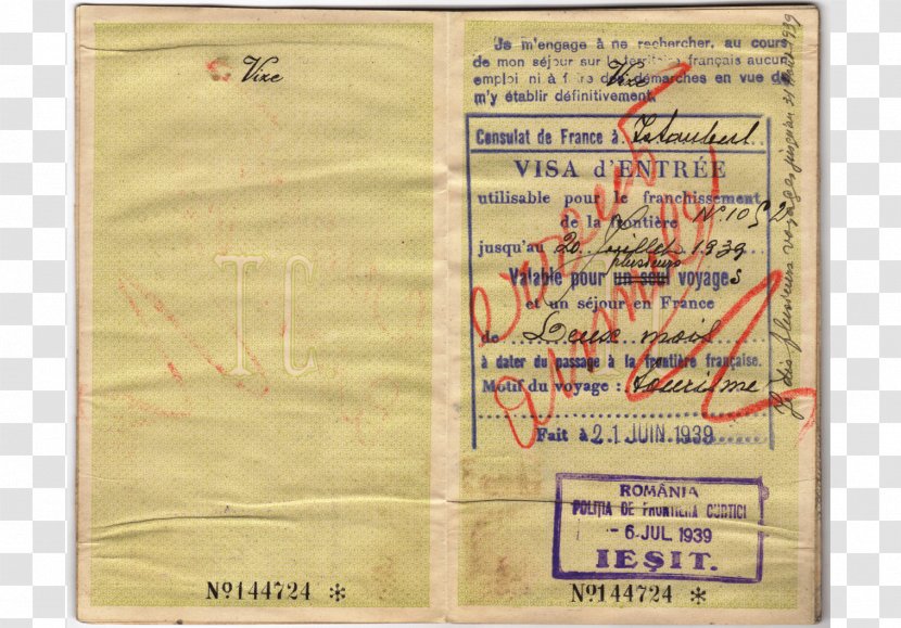 Passport Travel Visa Second World War Laissez-passer Document - Text - Battle Of Kadesh Transparent PNG