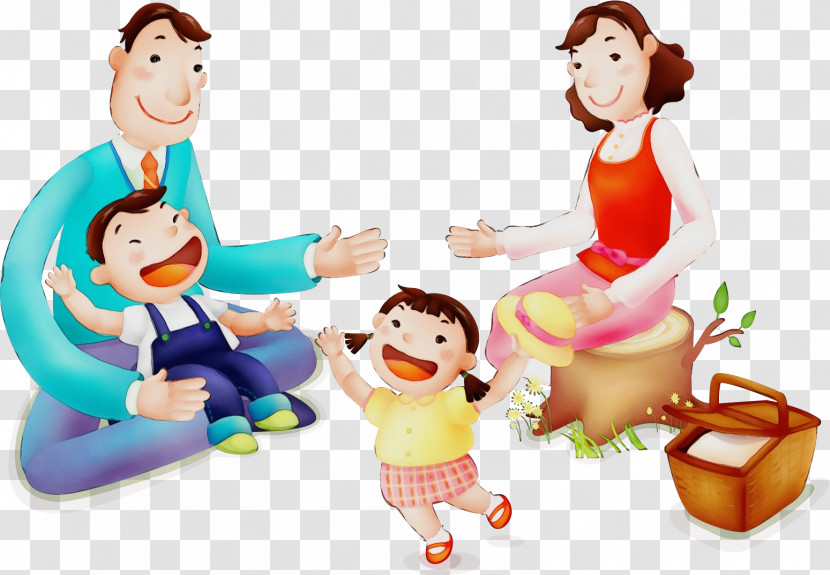 Cartoon Sharing Fun Playing With Kids Animation Transparent PNG