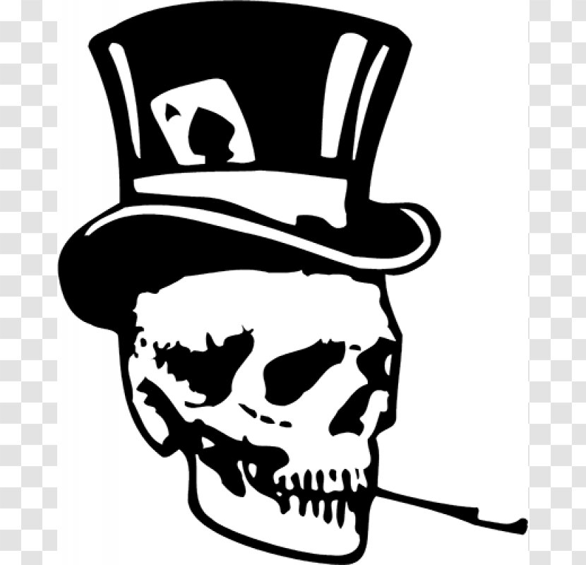 Top Hat Skull Decal Leather Transparent PNG