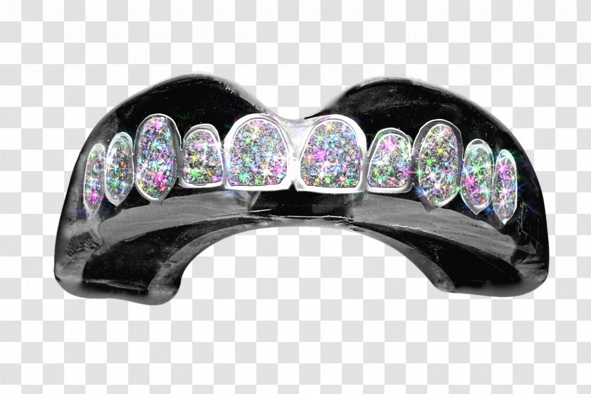 Jewellery Grill Mouthguard Diamond Gold - Human Tooth Transparent PNG