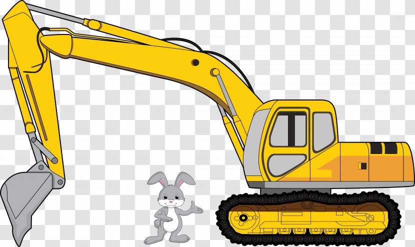 Excavator Heavy Machinery Bulldozer Clip Art Cartoon Transparent PNG