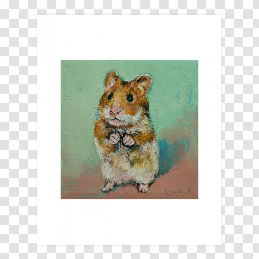 Hamster Gerbil Canvas Print Painting Art - Fine Transparent PNG