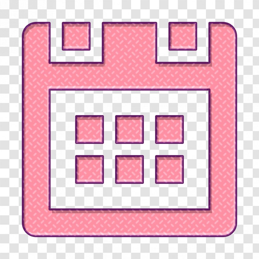 Calendar Icon - Pink - Peach Rectangle Transparent PNG