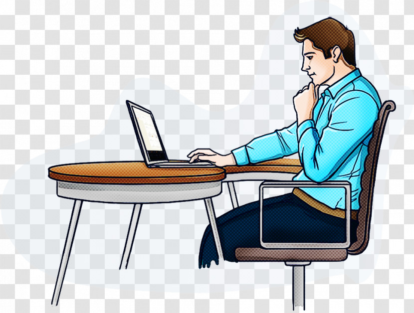 Sitting Table Cartoon Chair Silhouette Transparent PNG