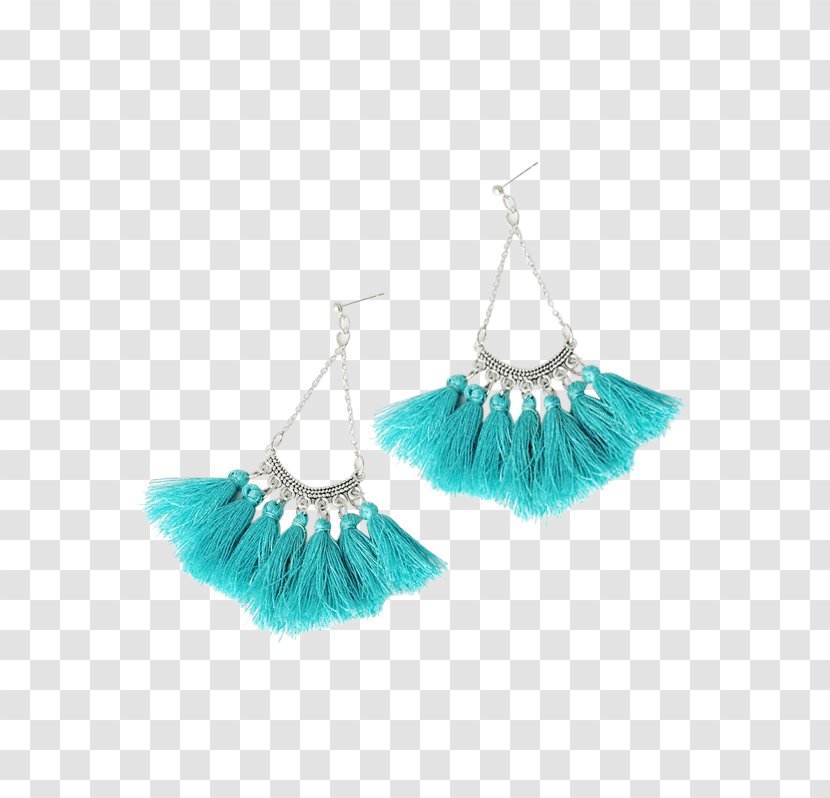 Earring Tassel Turquoise Body Jewellery Chain - Fan - Fanshaped Transparent PNG