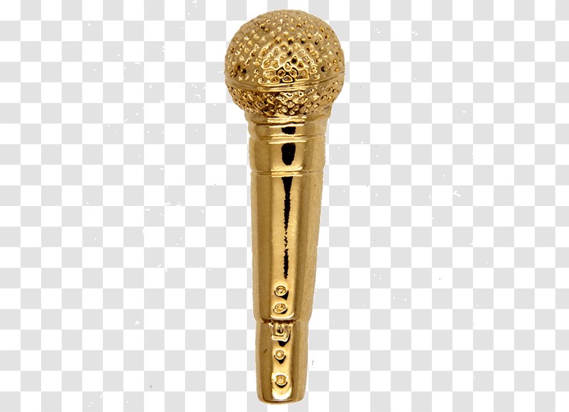 Gold Silver Microphone Pin Brass - Heel Transparent PNG