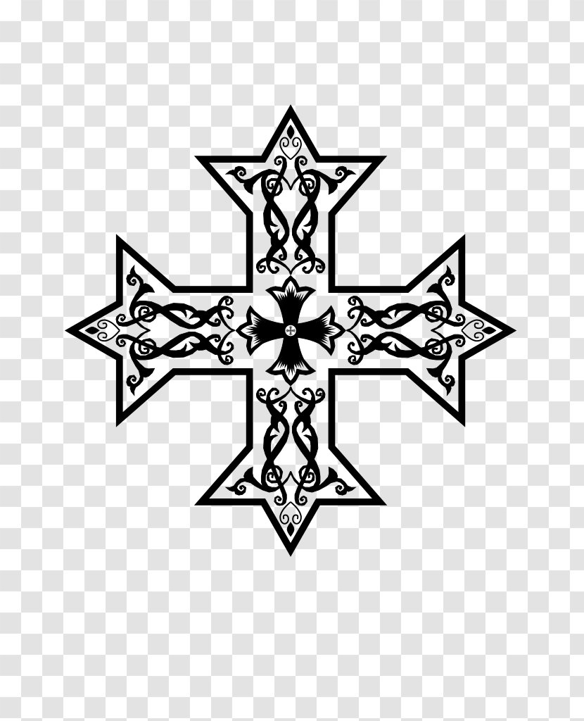 Coptic Cross Christian Variants Copts - Tree - Monochrome Transparent PNG