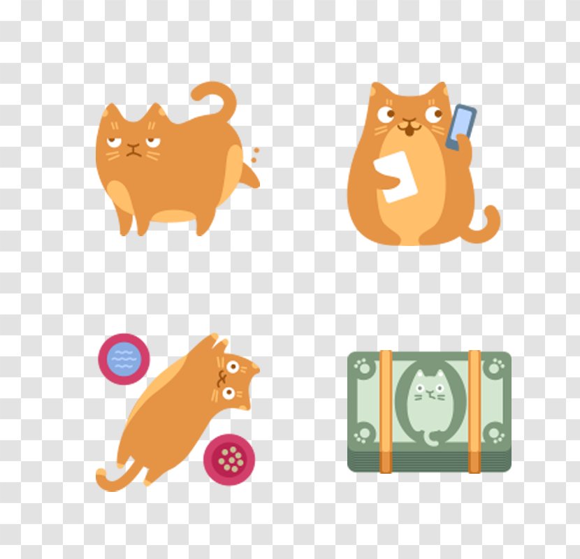 Cat Cartoon Animation - Vector Transparent PNG