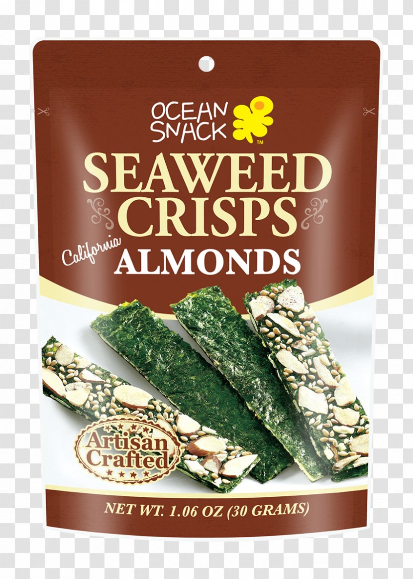 Almond Seaweed Snack Potato Chip Vegetarian Cuisine - Seed Transparent PNG