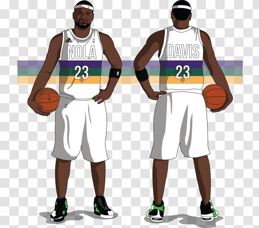 New Orleans Pelicans Jersey Uniform Basketball - Anthony Davis - Mardi Gras Transparent PNG