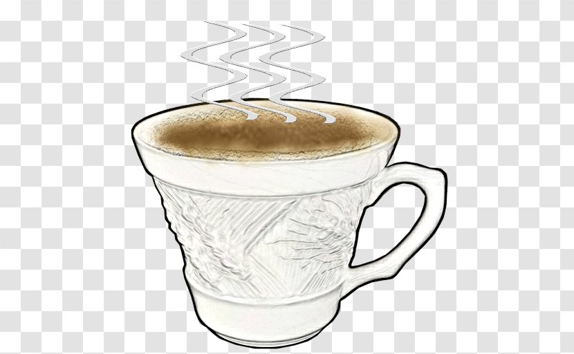 Cappuccino Coffee Cup White Café Au Lait Espresso - Flower Transparent PNG