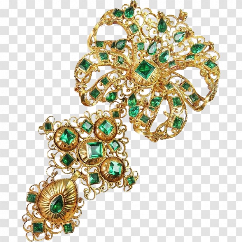 Emerald Stomacher Brooch Charms & Pendants Necklace Transparent PNG